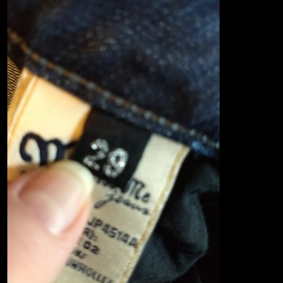 Miss Me 29 Mid-Rise Jeans Black Embellishments & Gray Embroidery - Picture 6 of 9